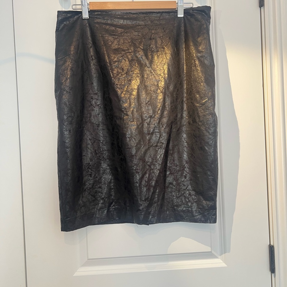 34”waist suede look lined pencil skirt
